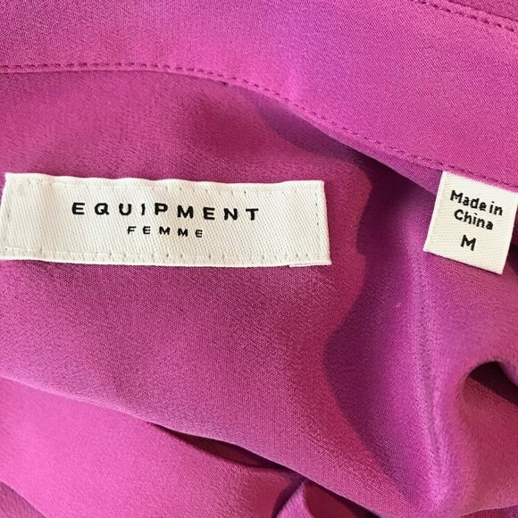 Equipment Femme 100% Silk Pink Button Down Blouse Size M - Picture 5 of 6